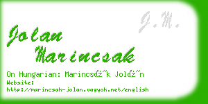 jolan marincsak business card